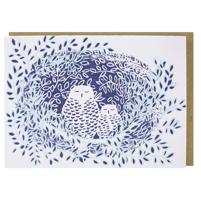 Card Owls In Nest