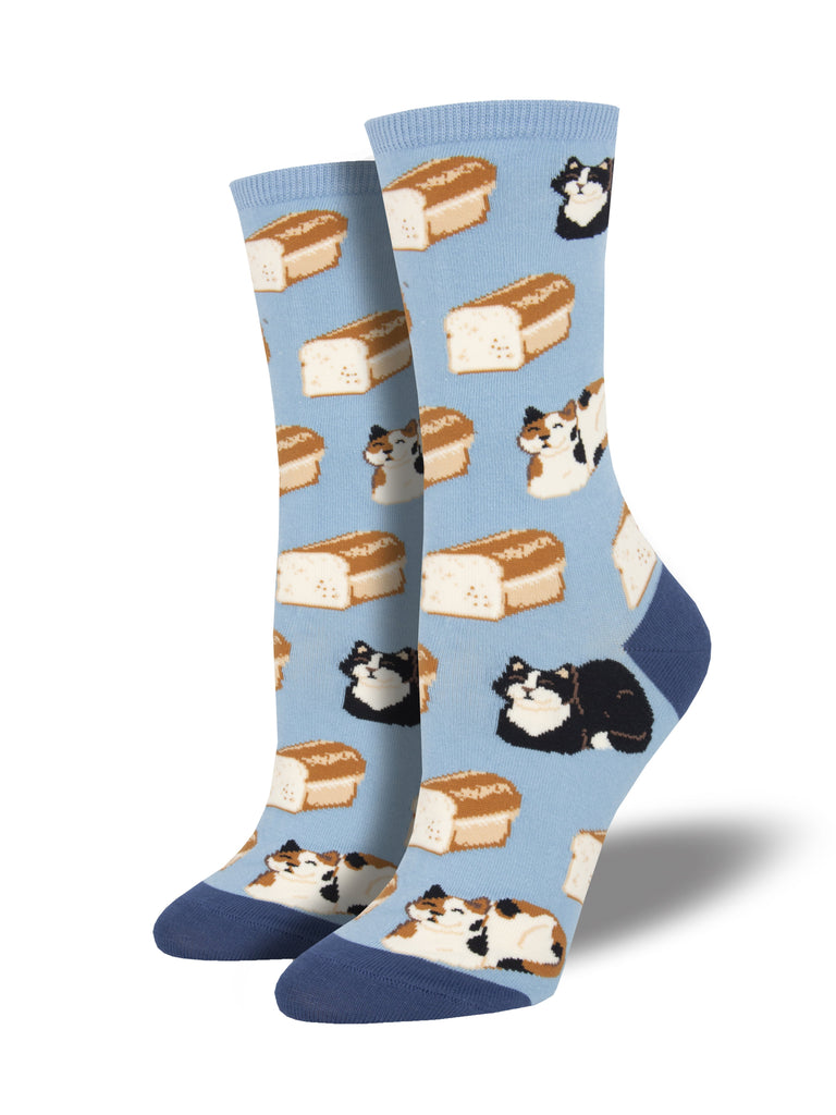 Cat Loaf Women's Crew Socks Blue