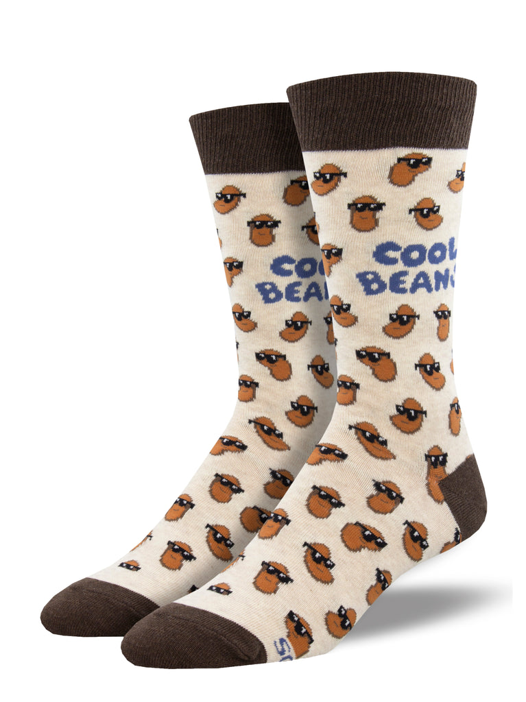 Cool Beans Men's Crew Socks Ivory Heather