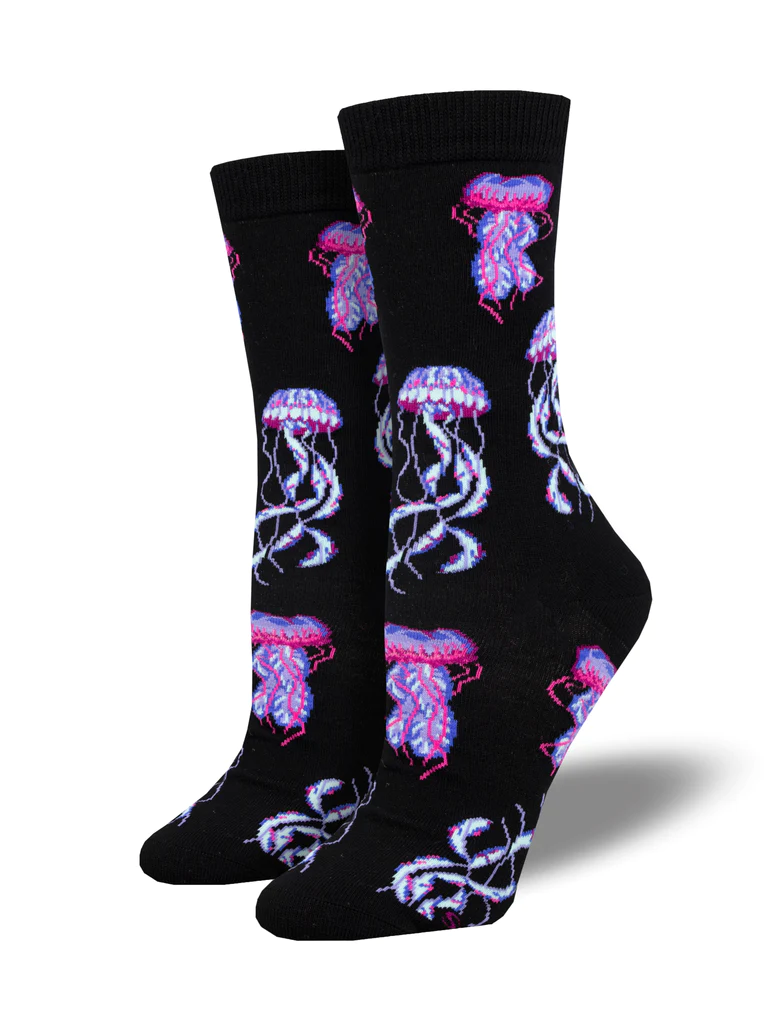 Deep Sea Jellies Women's Bamboo Socks Black