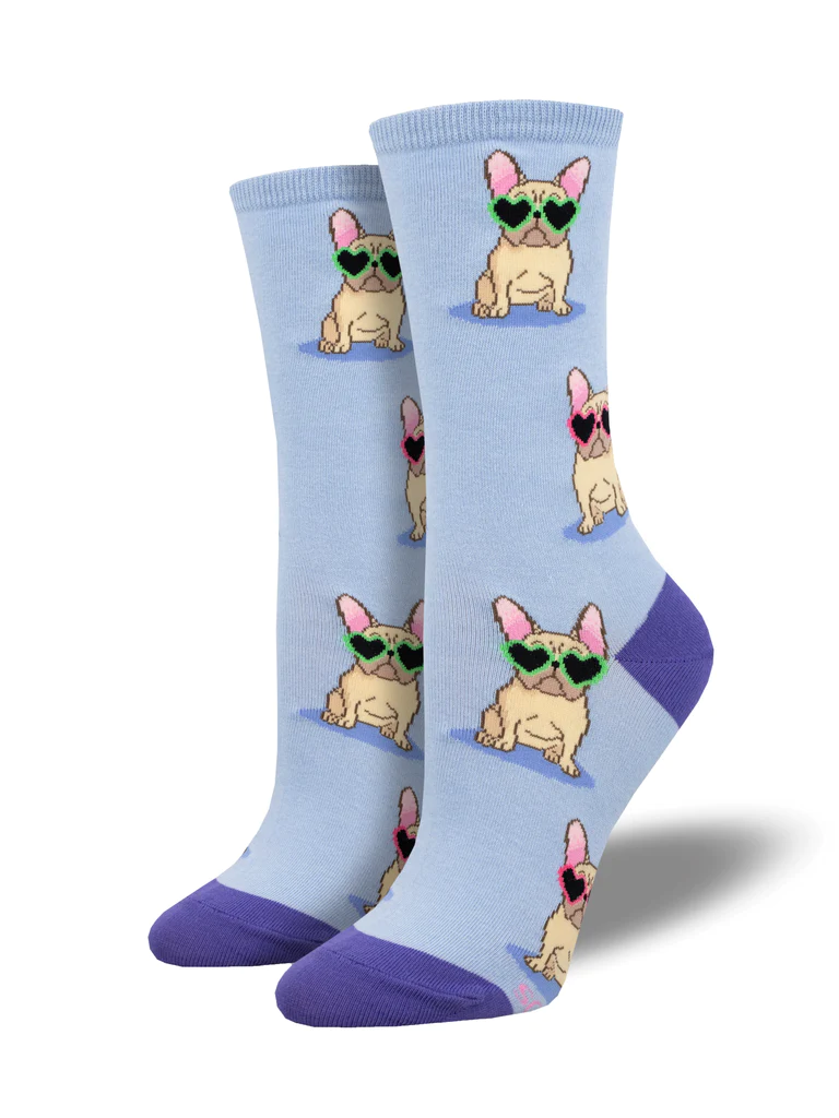 Frenchie Fashion Women's Crew Socks Periwinkle