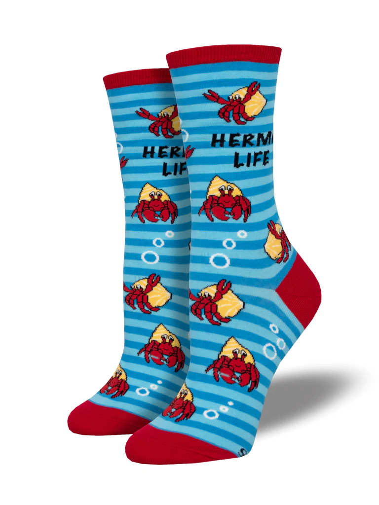 Hermit Life Women's Crew Socks Blue