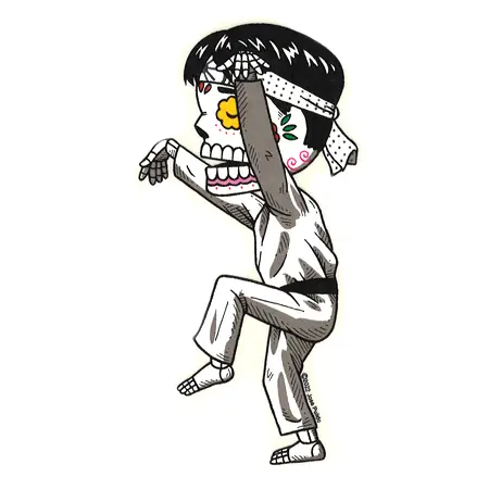 Karate Kid Sugar Skull Sticker
