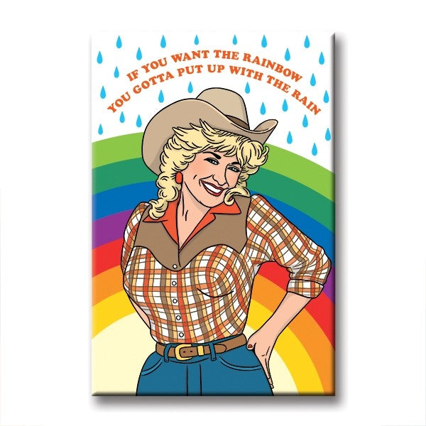 MAGNET Dolly Parton Cowgirl Rainbow