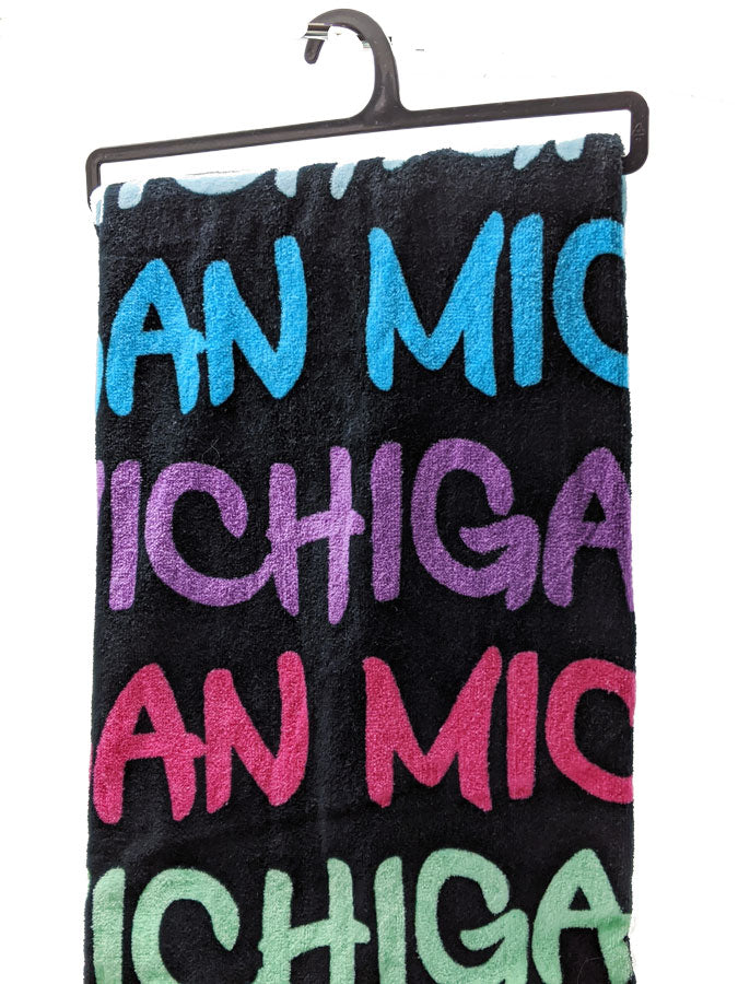Michigan Text Beach Towel
