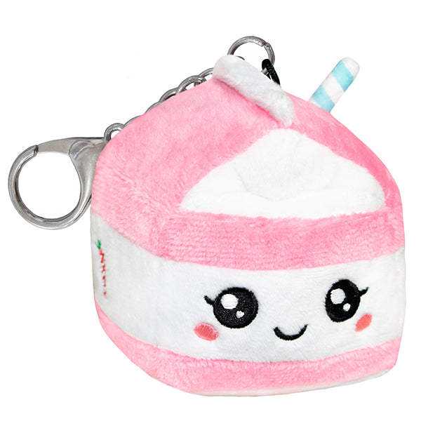 Micro Strawberry Milk Plush Keychain 3"