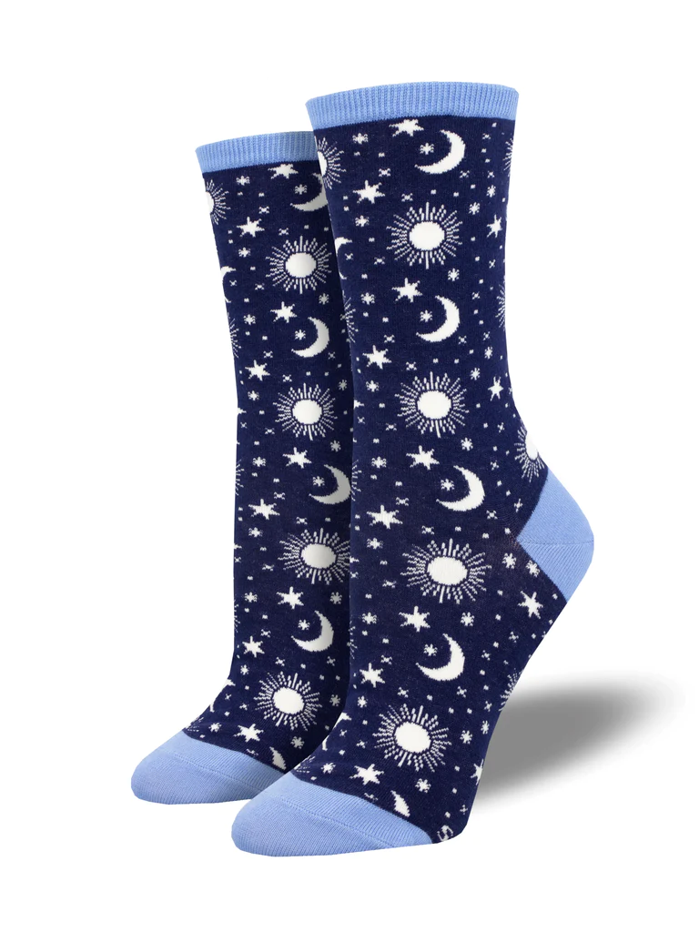 Moon Child Women's Crew Socks Navy
