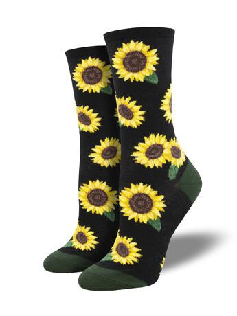 More Blooming Women's Crew Socks Black