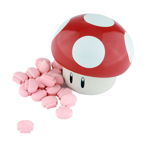 Mushroom Sours Candy Tin Super Mario Nintendo Cherry Or Green Apple