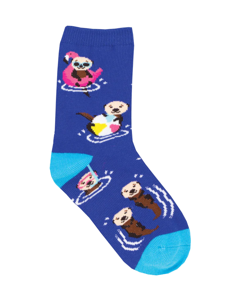 Otter Pool Party Kid's Socks Blue (4-7 Years)