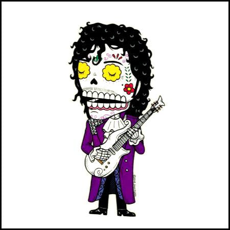 Purple Singer Sugar Skull Sticker