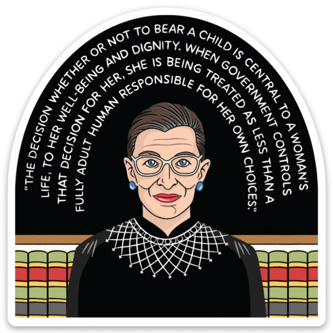 Ruth Bader Ginsburg Pro-Choice Die Cut Sticker