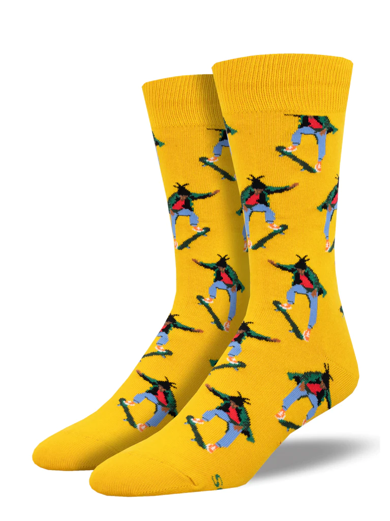 Skate Life Men's Crew Socks Gold