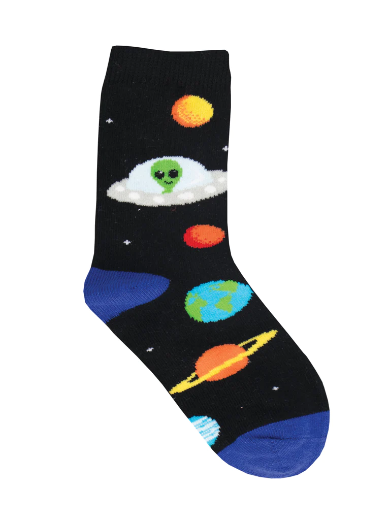 Space Race Kid's Socks Black (4-7 Years)