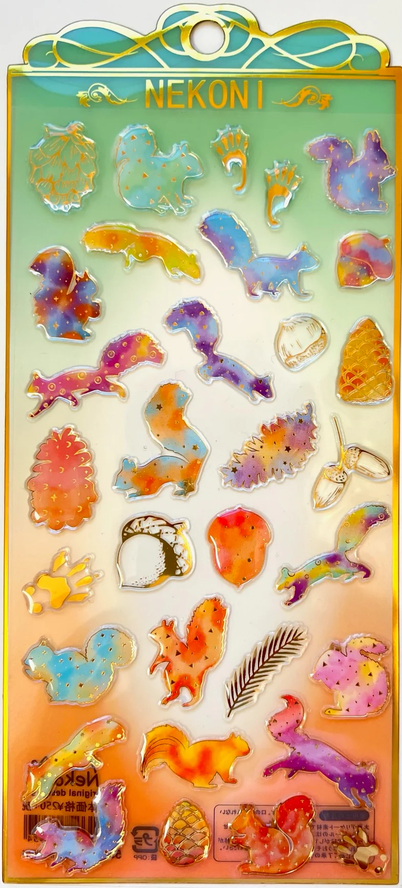 Squirrel Crystal Gel Stickers Nekoni