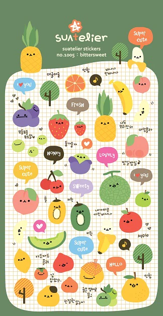 Bittersweet Fruit Puffy Stickers Suatelier