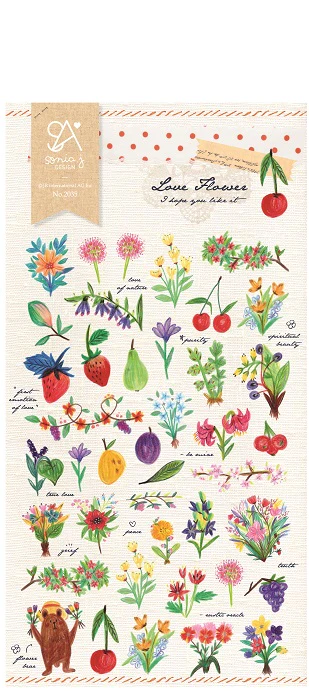 Love Flower Paper Stickers Sonia J.