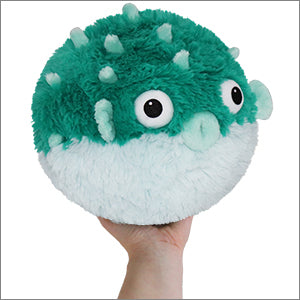 Mini Teal Pufferfish Plush 7"